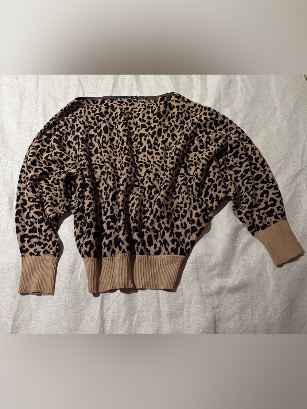 7th Avenue Design Studio New York Women’s Leopard Print Dolman Sweater Size M